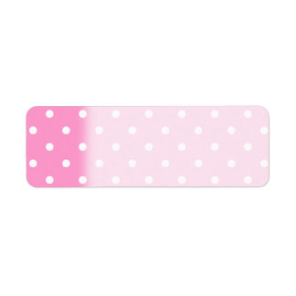 White Dots, Pink Polka Dots Pattern. Label
