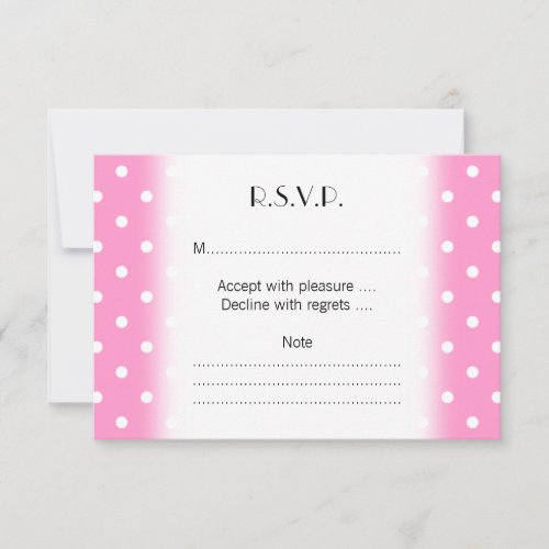 White Dots, Pink Polka Dots Pattern. Invite