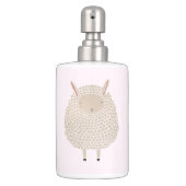 White Dots Round Sleeping Sheep Soap Dispenser And Toothbrush Holder (Front)