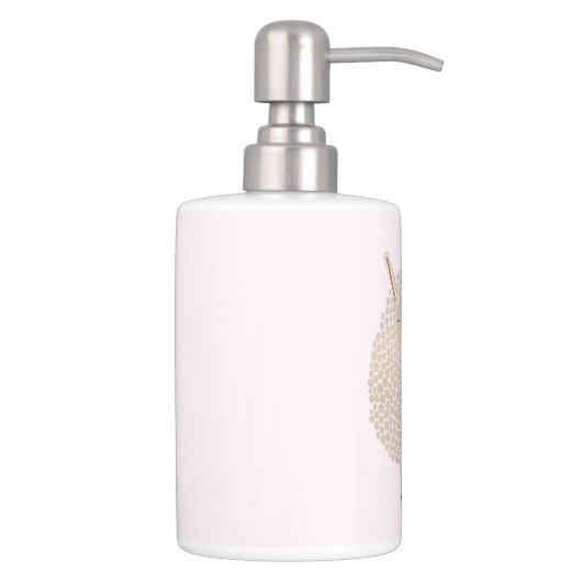 White Dots Round Sleeping Sheep Soap Dispenser And Toothbrush Holder (Right)