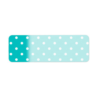 White dots, Teal Polka Dot Pattern. Label