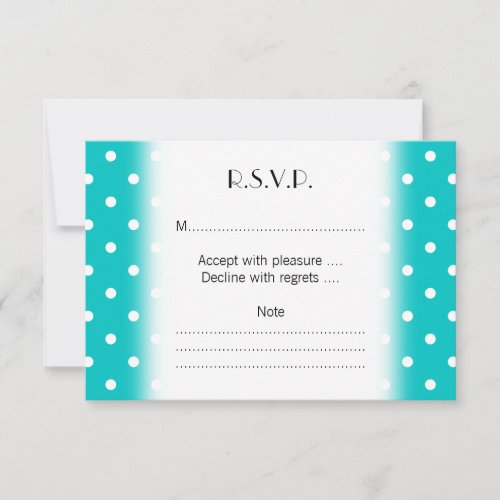 White dots, Teal Polka Dot Pattern. Personalized Invitation