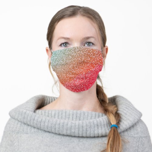 White dots trendy modern red orange khaki ombre adult cloth face mask