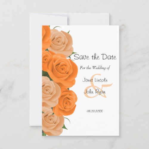 White Dots with Orange Roses  _ Save The Date