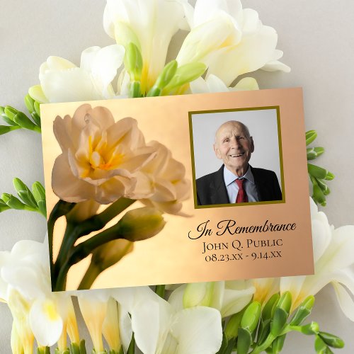 White Double Daffodils Flowers Death Anniversary Invitation