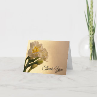 White Double Daffodils Sympathy Thank You Card