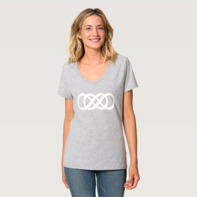 White Double Infinity Symbol T-Shirt (Front Full)