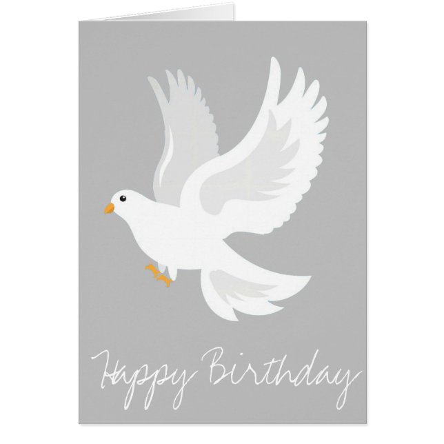 White dove bird on gray cards (Front)