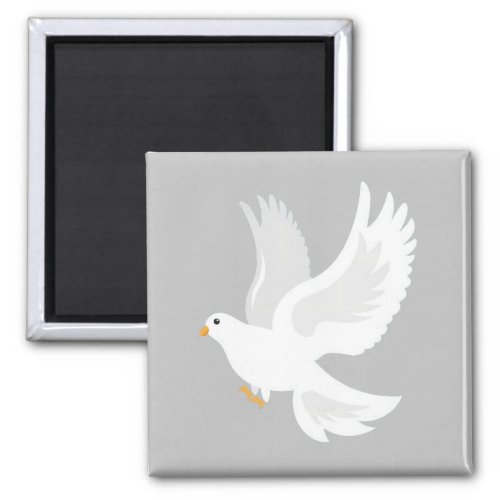 White dove bird on grey magnet