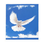 White Dove Bird Peace Love Flying Sky Notepad
