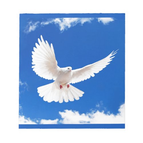 White Dove Bird Peace Love Flying Sky Notepad