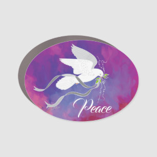 White Dove Car Magnet
