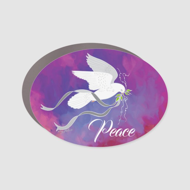 White Dove Car Magnet (Front)