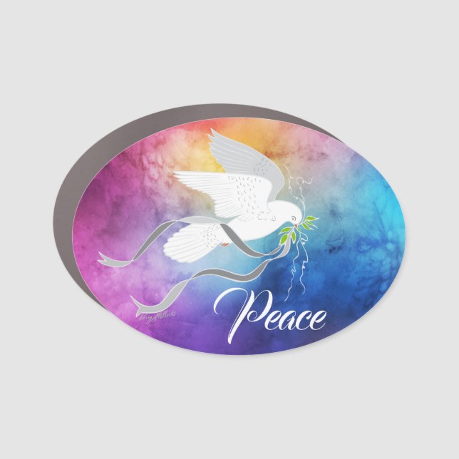 White Dove Car Magnet (Front)