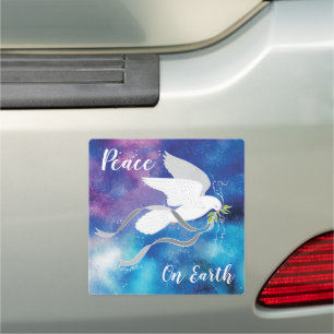 White Dove Car Magnet