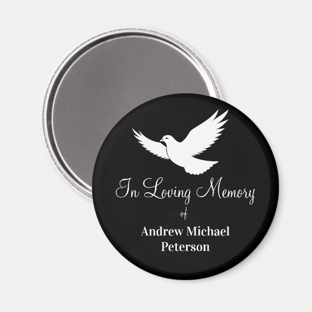 White Dove Celebration Of Life Funeral Magnet (Front/Back)