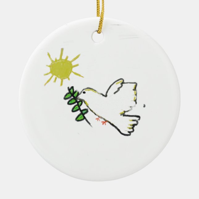  White Dove Ceramic Ornament (Front)