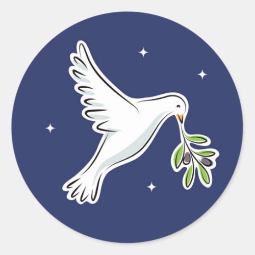 White dove christian event Christmas Classic Round Sticker