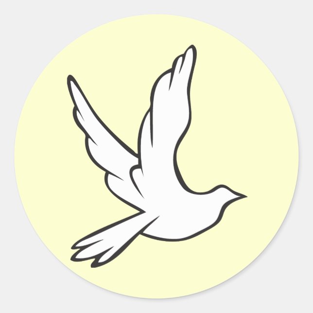 White Dove Classic Round Sticker (Front)