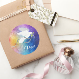 White Dove  Classic Round Sticker