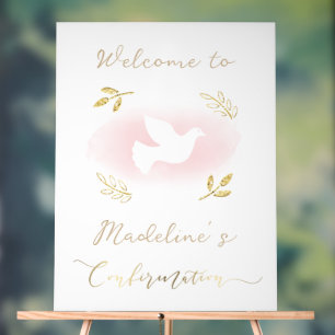 white dove Confirmation welcome Acrylic Sign