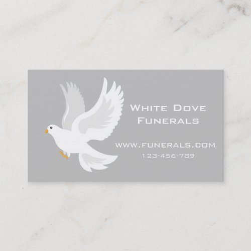 White dove design funeral services business business card