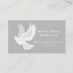 White dove design funeral services business card