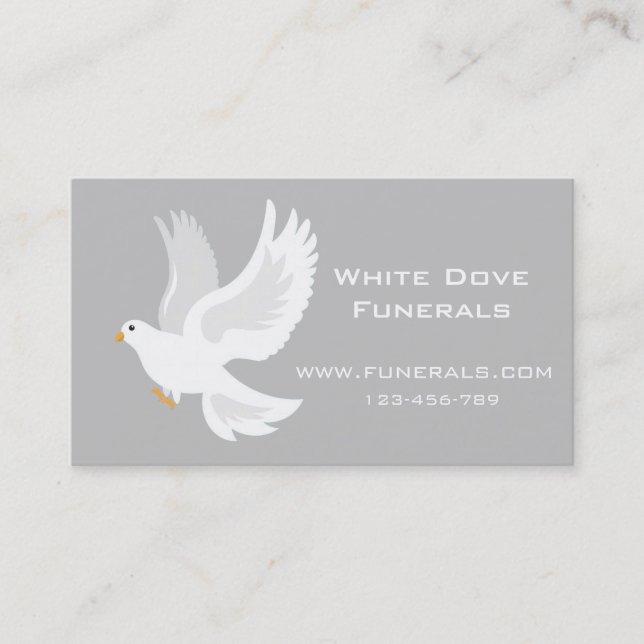 White dove design funeral services business card (Front)