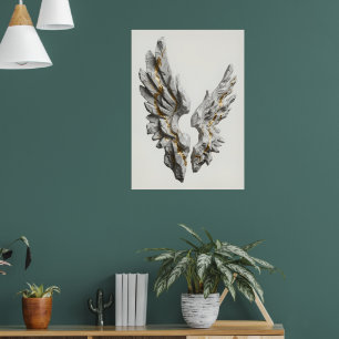 White Dove Feather Wings Spiritual Art Poster