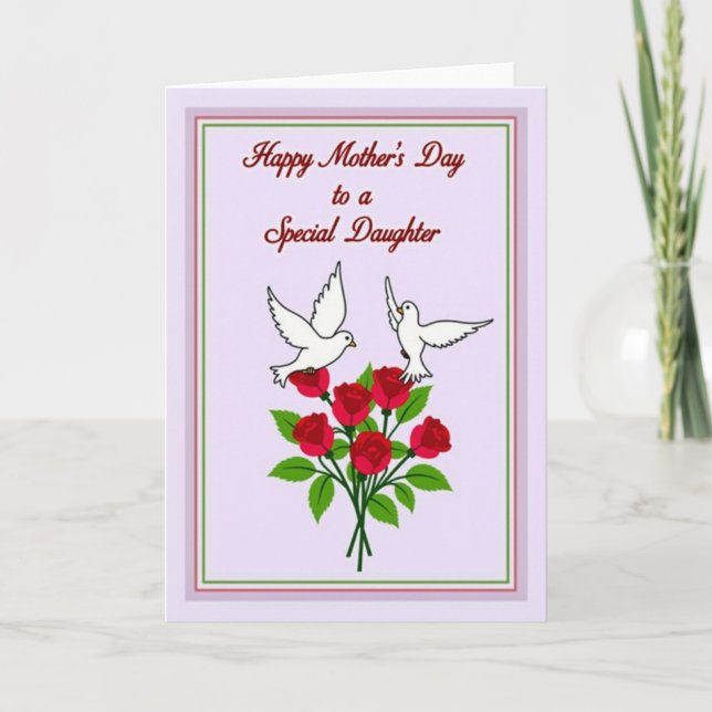White Dove Floral Mothers Card (Front)
