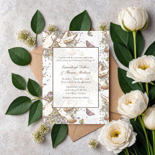 White Dove Garden Sage Green Invitation