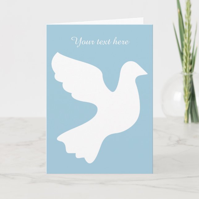 White dove greeting card with commemoration text (Front)