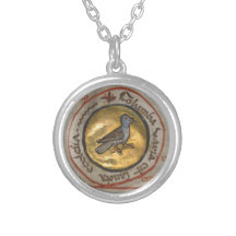 White Dove in a Gold Medallion