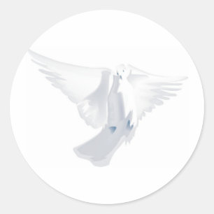 White Dove in Flight Image Classic Round Sticker