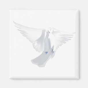 White Dove in Flight Image Magnet