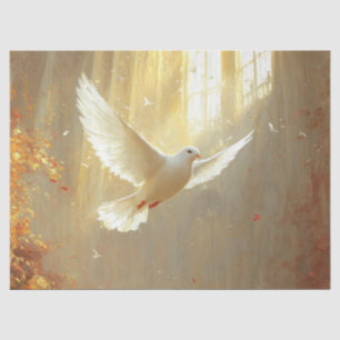 White Dove in the Light Painting Decoupage Tissue Paper