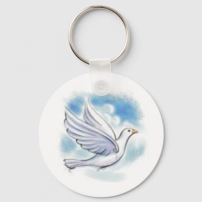 white dove keychain (Front)