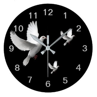 White Dove Large Clock