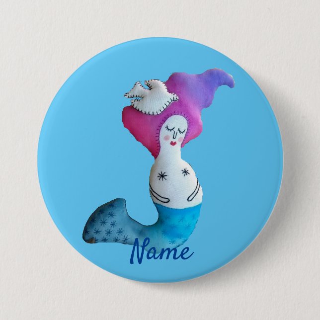 White Dove Mermaid Thunder_Cove  Button (Front)