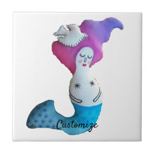 White Dove Mermaid Thunder_Cove Ceramic Tile