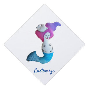 White Dove Mermaid Thunder_Cove Graduation Cap Topper