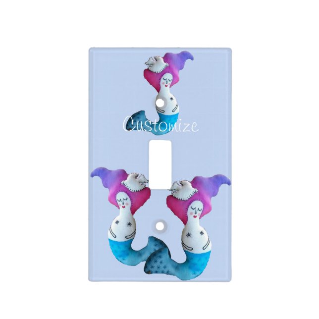 White Dove Mermaid Thunder_Cove Light Switch Cover (Front)