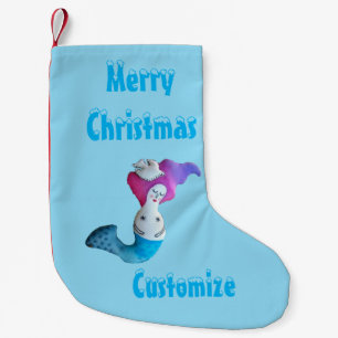 White Dove Mermaid Thunder_Cove Small Christmas Stocking
