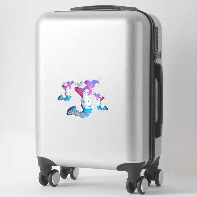 White Dove Mermaid Thunder_Cove Sticker (Suitcase)