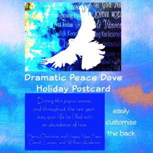 White Dove Merry Christmas and Happy New Year Holiday Card