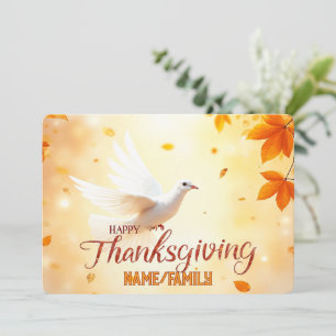 White Dove of Gratitude – Elegant Thanksgiving Holiday Card