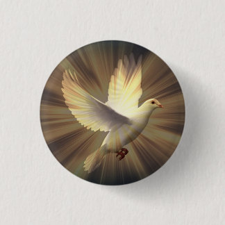 White Dove of Peace. Button