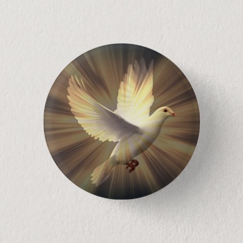 White Dove of Peace Button