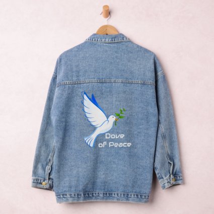 White Dove of Peace Denim Jacket