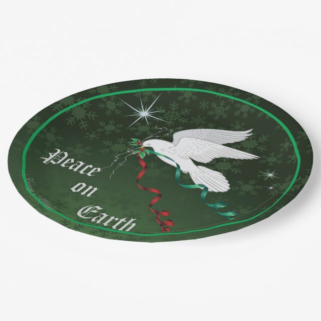 White Dove Paper Plates (Angled)